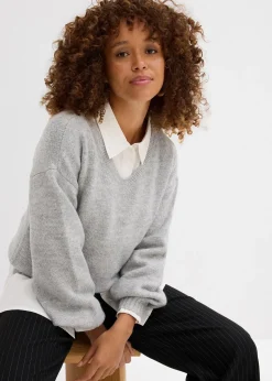 Pull en fine maille douce à manches ballon