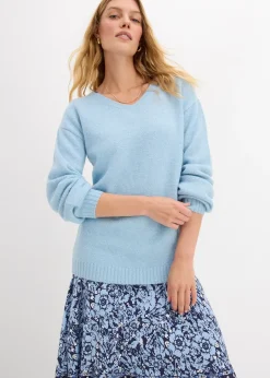 Pull en fine maille douce à manches ballon