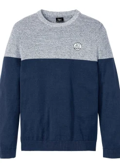 Pull en fine maille effet color block