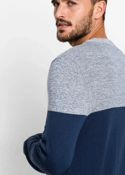 Pull en fine maille effet color block