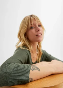 Pull en fine maille manches 3/4