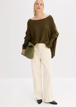 Pull en fine maille, viscose majoritaire