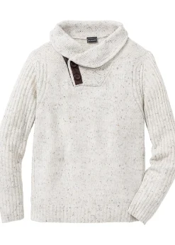 Pull en grosse maille à col châle