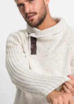 Pull en grosse maille à col châle