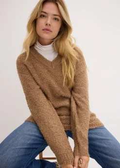 Pull en grosse maille à col en V