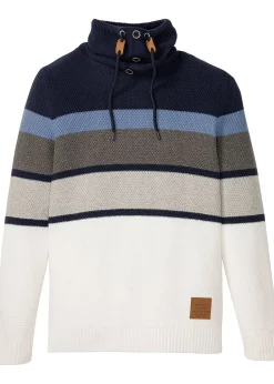 Pull en grosse maille à col tube 100% coton