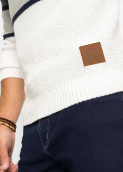 Pull en grosse maille à col tube 100% coton