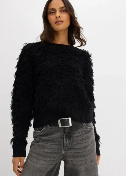 Pull en grosse maille à franges