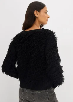 Pull en grosse maille à franges