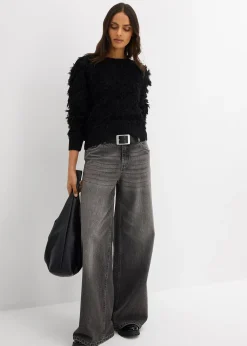 Pull en grosse maille à franges