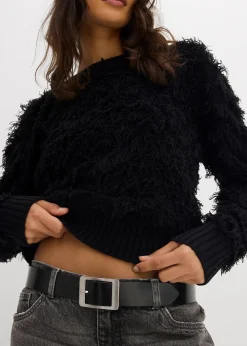 Pull en grosse maille à franges