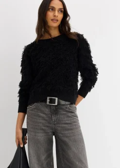 Pull en grosse maille à franges