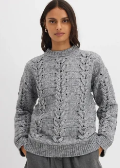 Pull en grosse maille à motif torsadé
