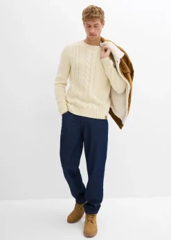 Pull en grosse maille à motif torsadé