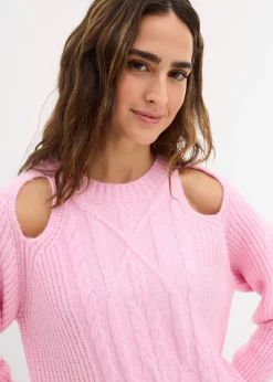 Pull en grosse maille à motif torsadé