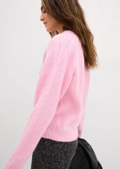 Pull en grosse maille à motif torsadé