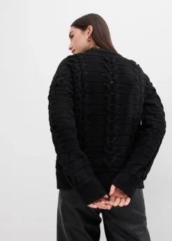 Pull en grosse maille à motif torsadé
