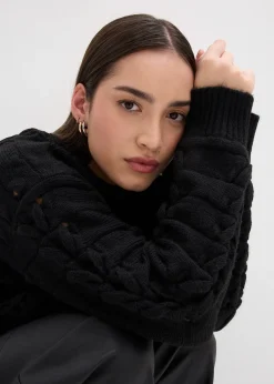 Pull en grosse maille à motif torsadé