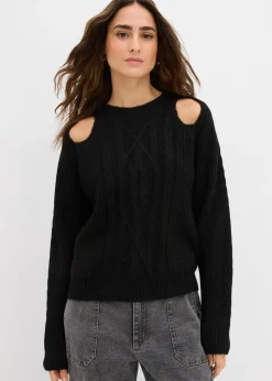 Pull en grosse maille à motif torsadé