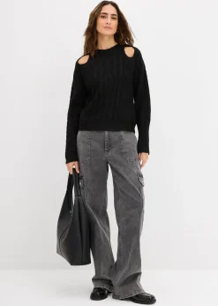 Pull en grosse maille à motif torsadé