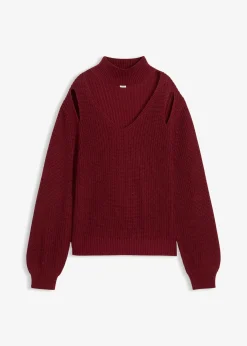 Pull en grosse maille avec découpes