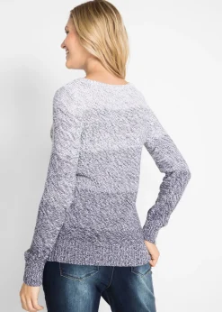 Pull en grosse maille avec dégradé de couleur