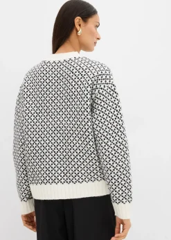 Pull en grosse maille avec laine