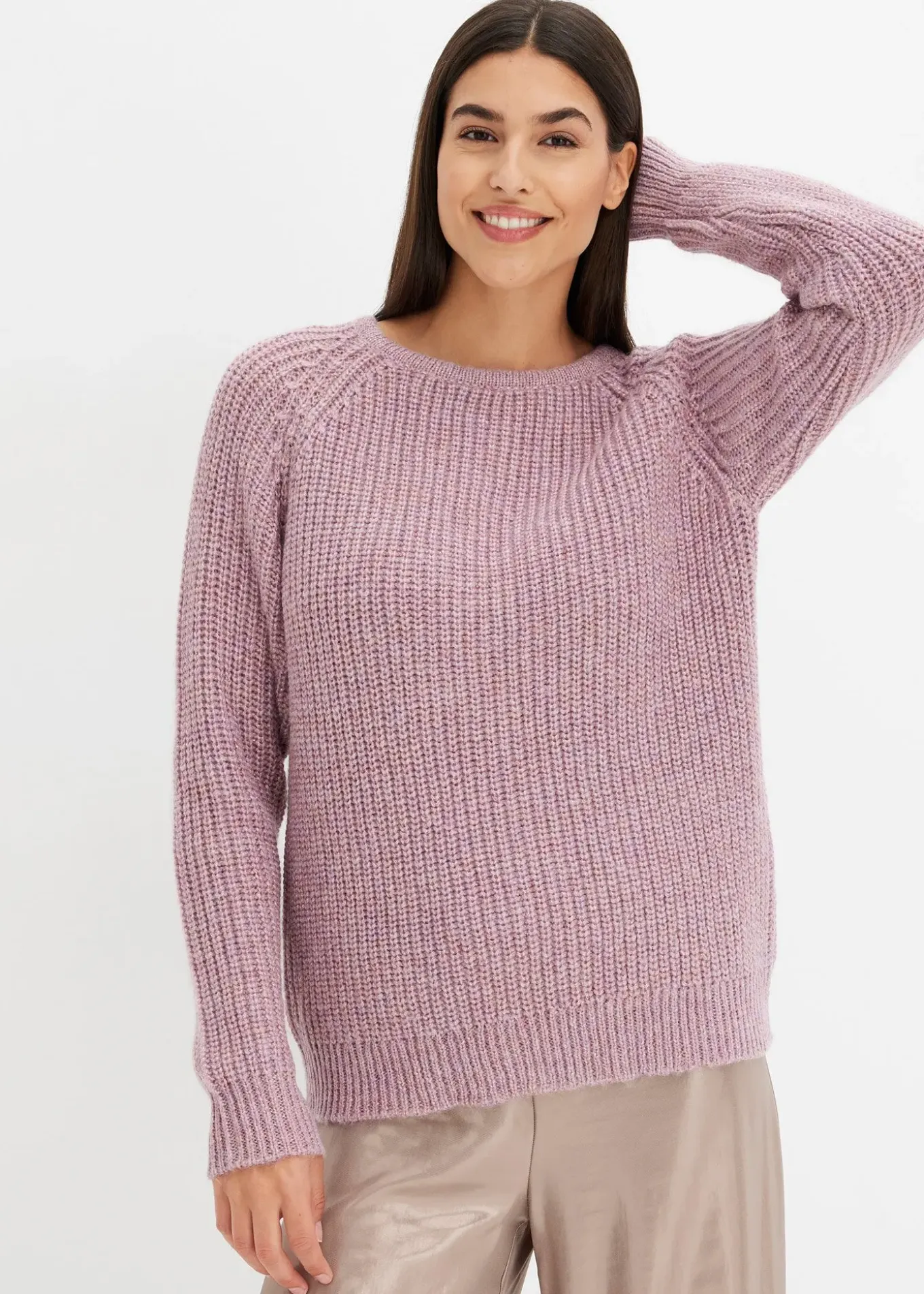 Pull en grosse maille avec fil brillant