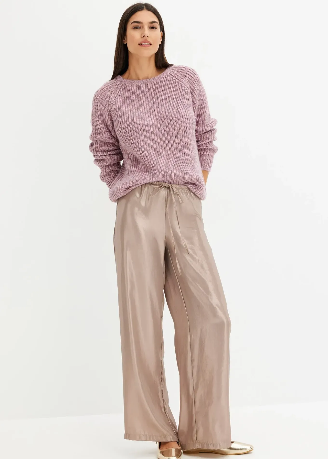 Pull en grosse maille avec fil brillant