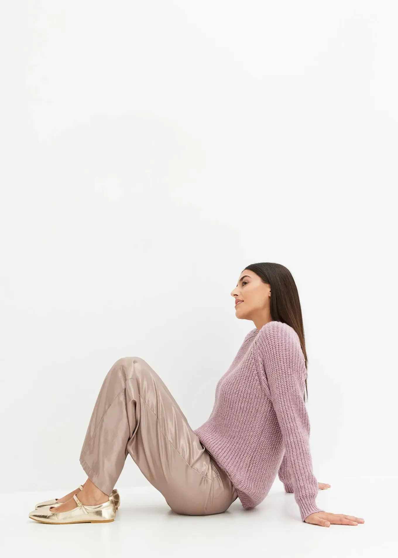 Pull en grosse maille avec fil brillant