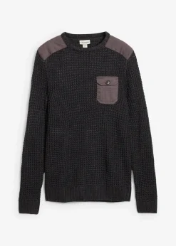 Pull en grosse maille avec poche à rabat