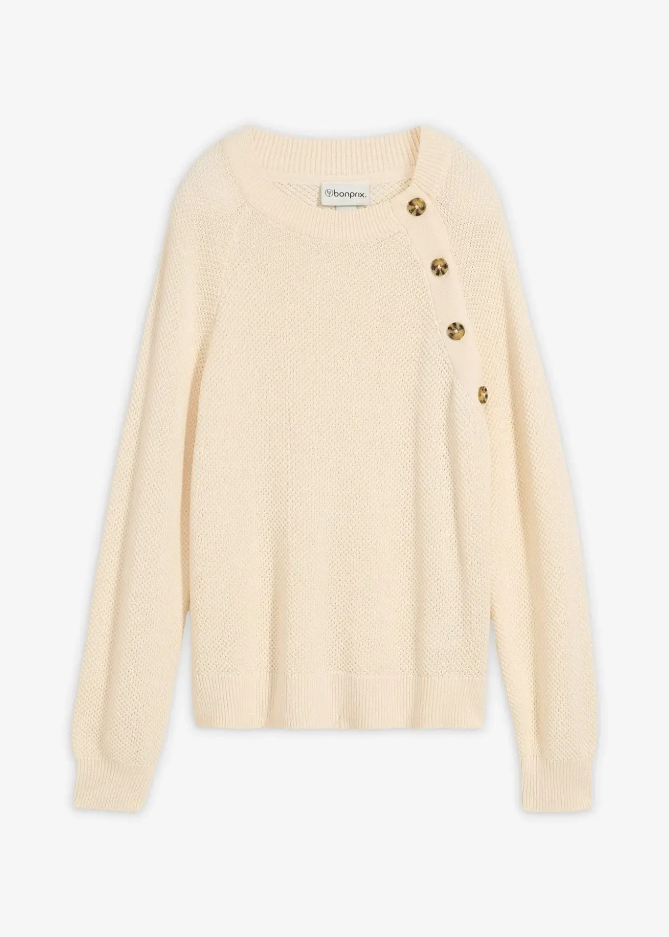 Pull en grosse maille avec patte de boutonnage