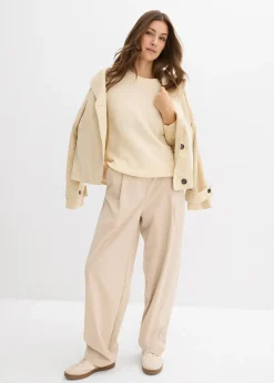 Pull en grosse maille avec patte de boutonnage