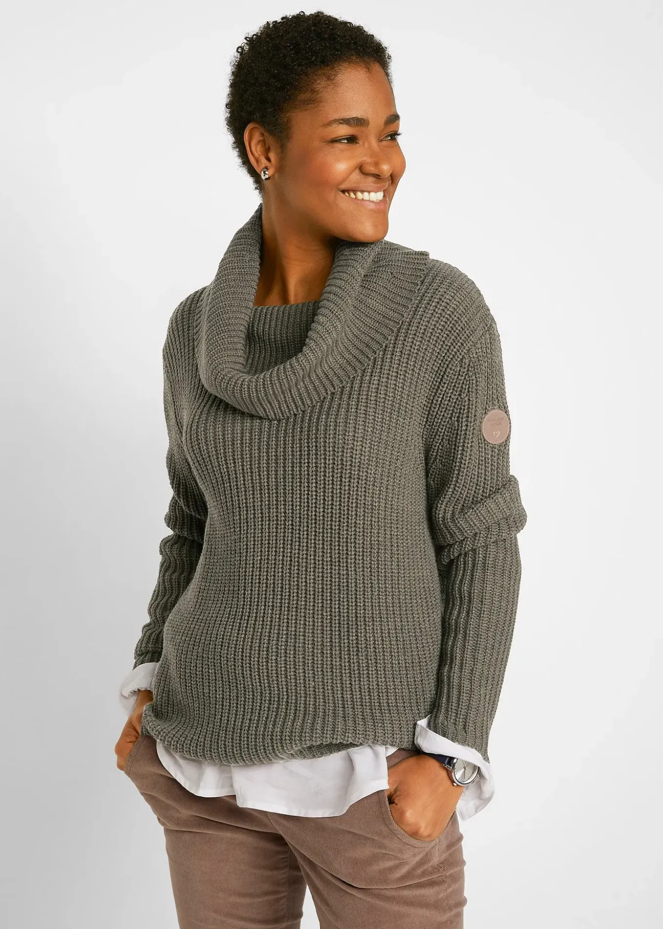 Pull en grosse maille avec col large