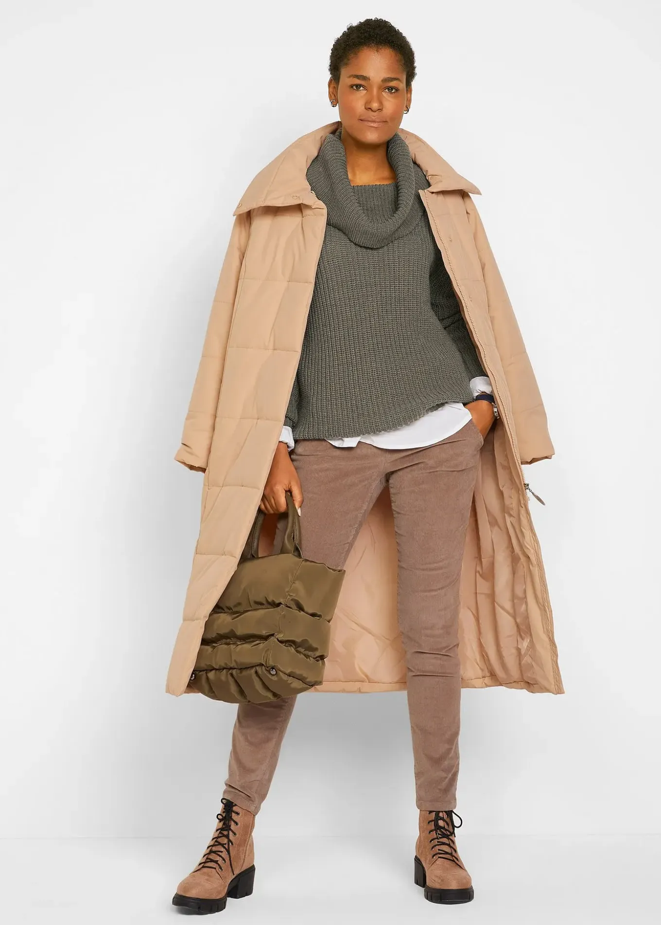 Pull en grosse maille avec col large