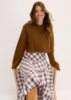 Pull en grosse maille avec capuche