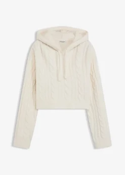 Pull en grosse maille avec capuche