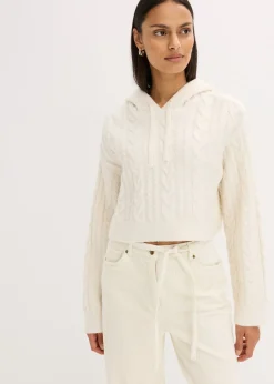 Pull en grosse maille avec capuche