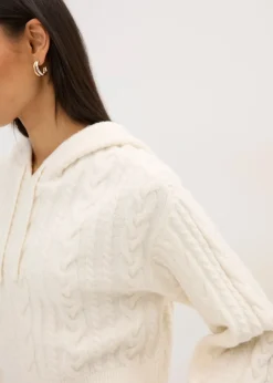 Pull en grosse maille avec capuche