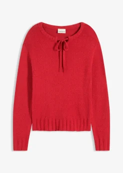 Pull en grosse maille avec lien à nouer