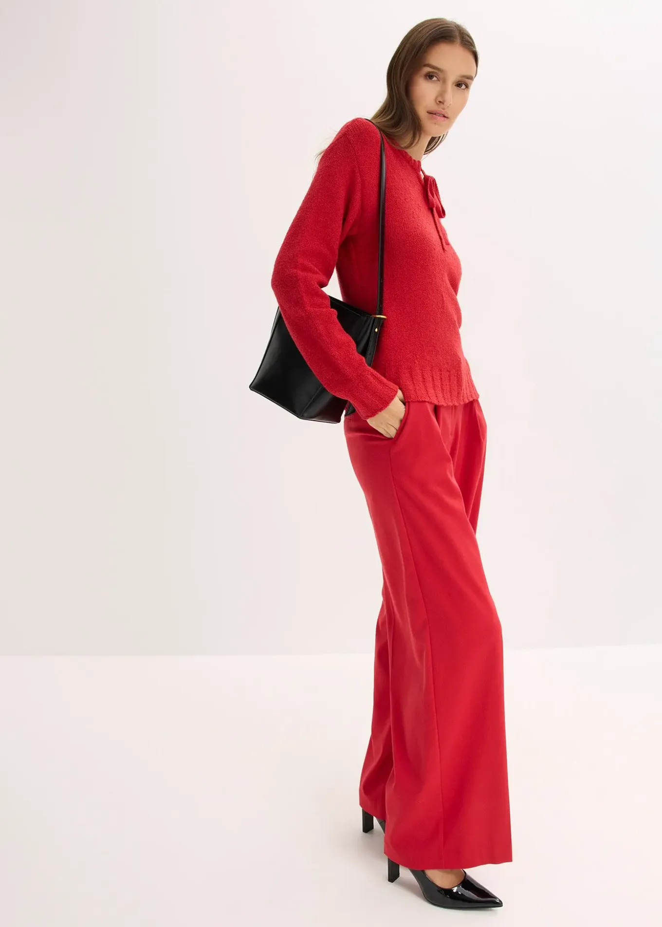 Pull en grosse maille avec lien à nouer