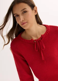 Pull en grosse maille avec lien à nouer