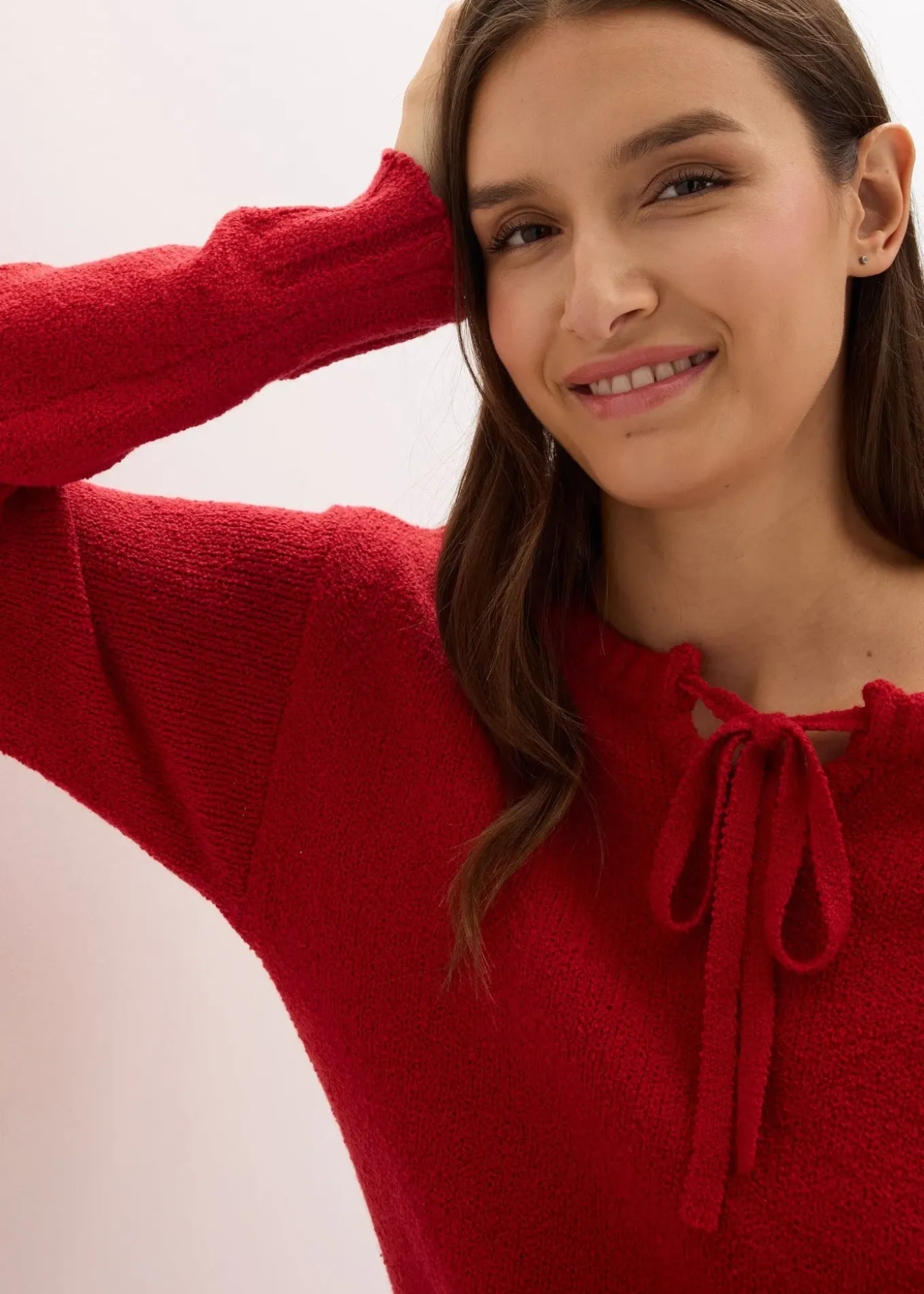 Pull en grosse maille avec lien à nouer