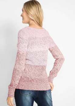 Pull en grosse maille avec dégradé de couleur