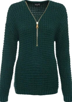 Pull en grosse maille avec zip