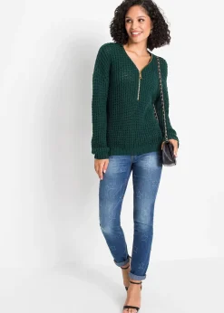 Pull en grosse maille avec zip