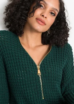 Pull en grosse maille avec zip