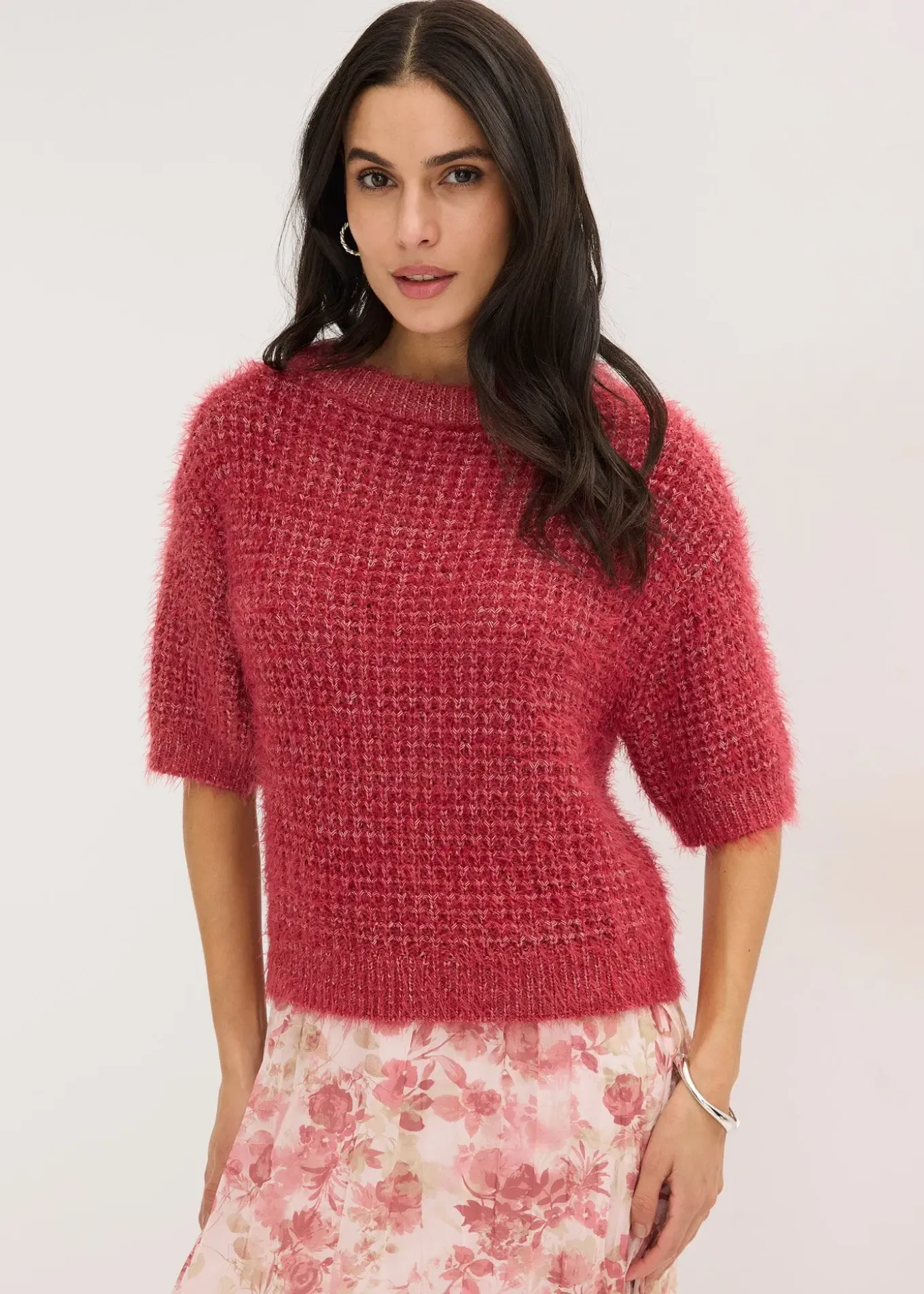 Pull en grosse maille poilue