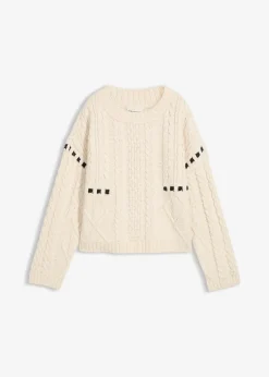 Pull en grosse maille torsadée