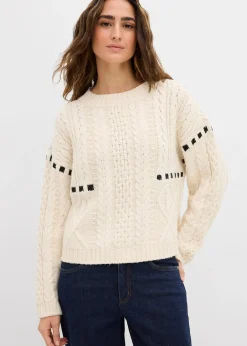 Pull en grosse maille torsadée